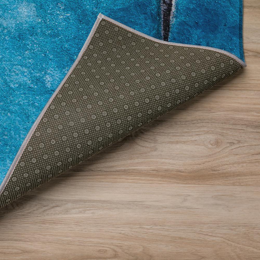 Indoor/Outdoor Cozy Winter ACW39 Blue Washable 2'3" x 7'6" Runner Rug. Picture 5