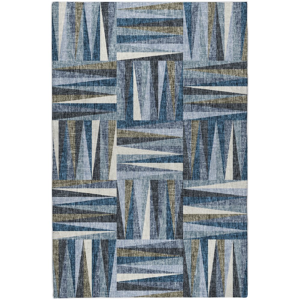 Luxury Washable Lorenzo Denim 3' x 5' Rug. Picture 1