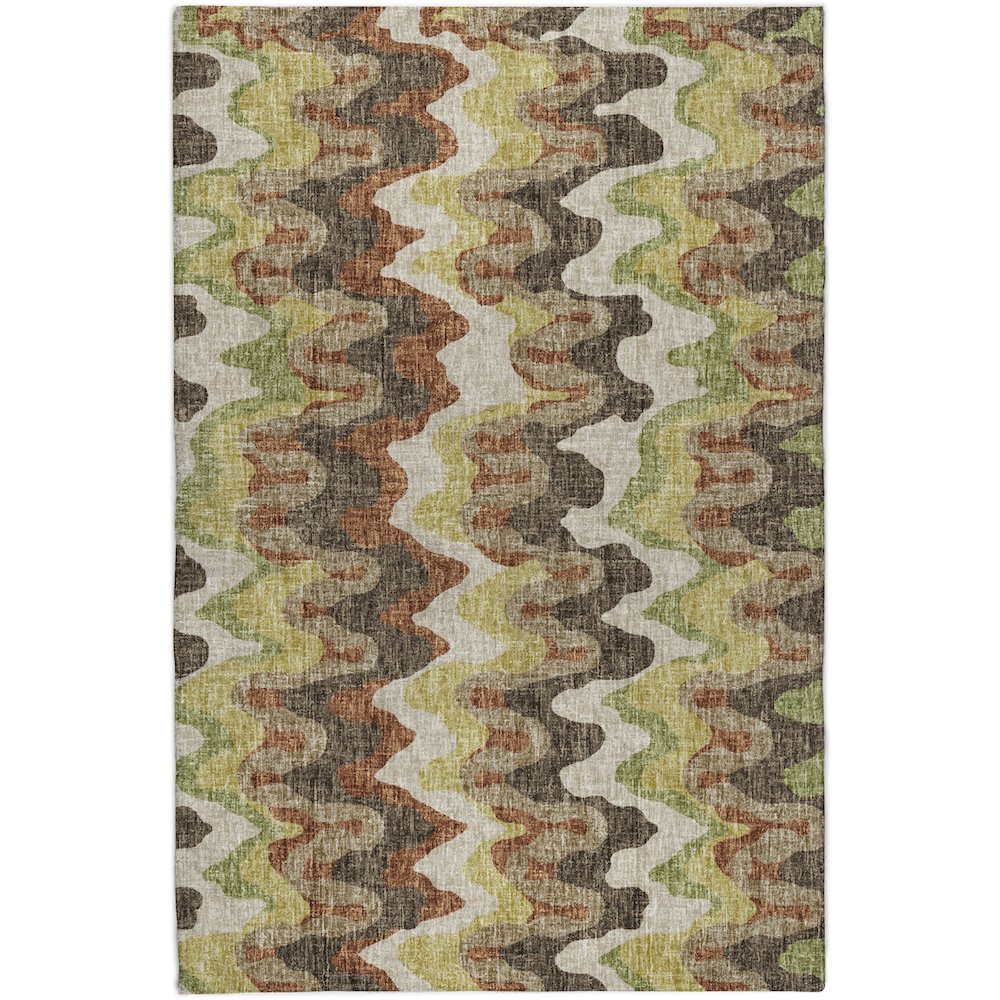 Luxury Washable Lorenzo Chocolate 3' x 5' Rug. Picture 1
