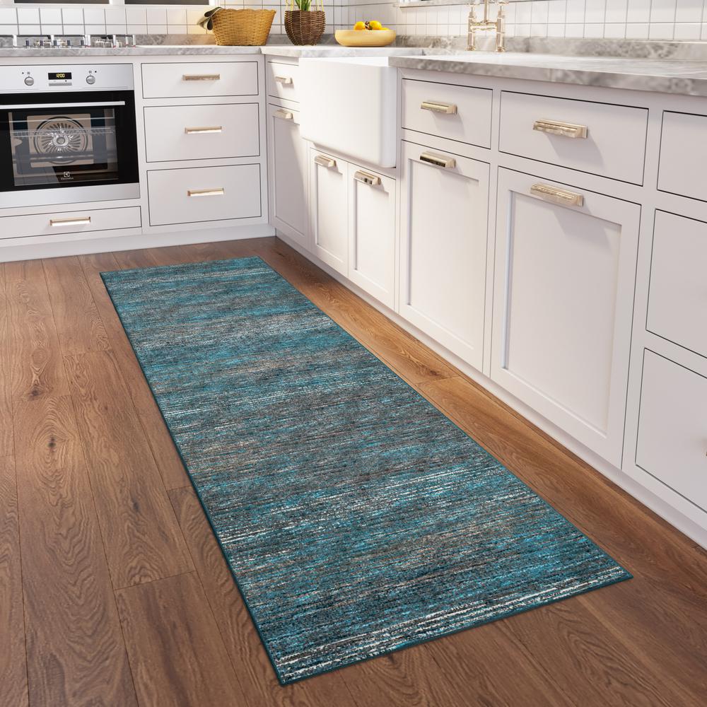 Ciara CR1 Navy 2'6" x 10' Runner Rug. Picture 2