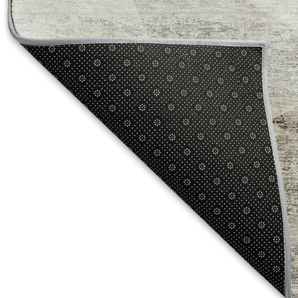 Machine Washable Indoor/Outdoor Neo Silver 2'3" x 7'6" Runner Rug. Picture 4