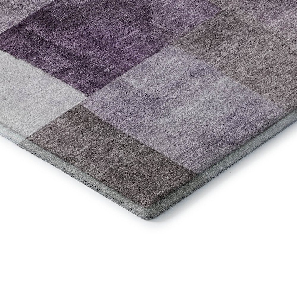 Machine Washable Indoor/Outdoor Neo Eggplant 2'3" x 7'6" Runner Rug. Picture 2