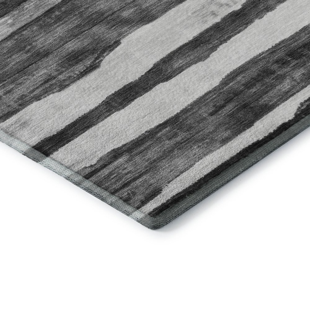 Machine Washable Indoor/Outdoor Neo Charcoal 2'3" x 7'6" Runner Rug. Picture 2