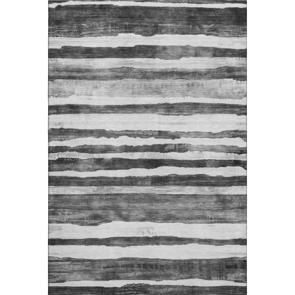 Machine Washable Indoor/Outdoor Neo Charcoal 3' x 5' Rug. Picture 1