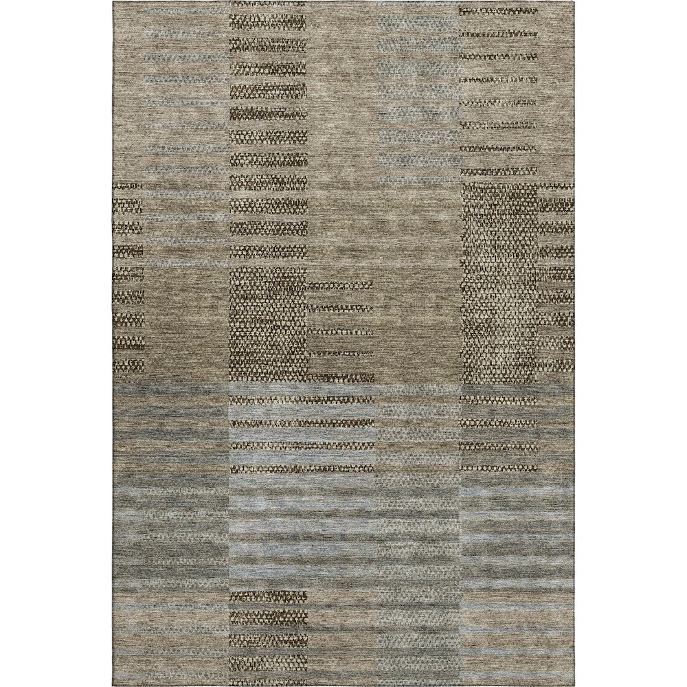 Machine Washable Indoor/Outdoor Neo Taupe 3' x 5' Rug. Picture 1