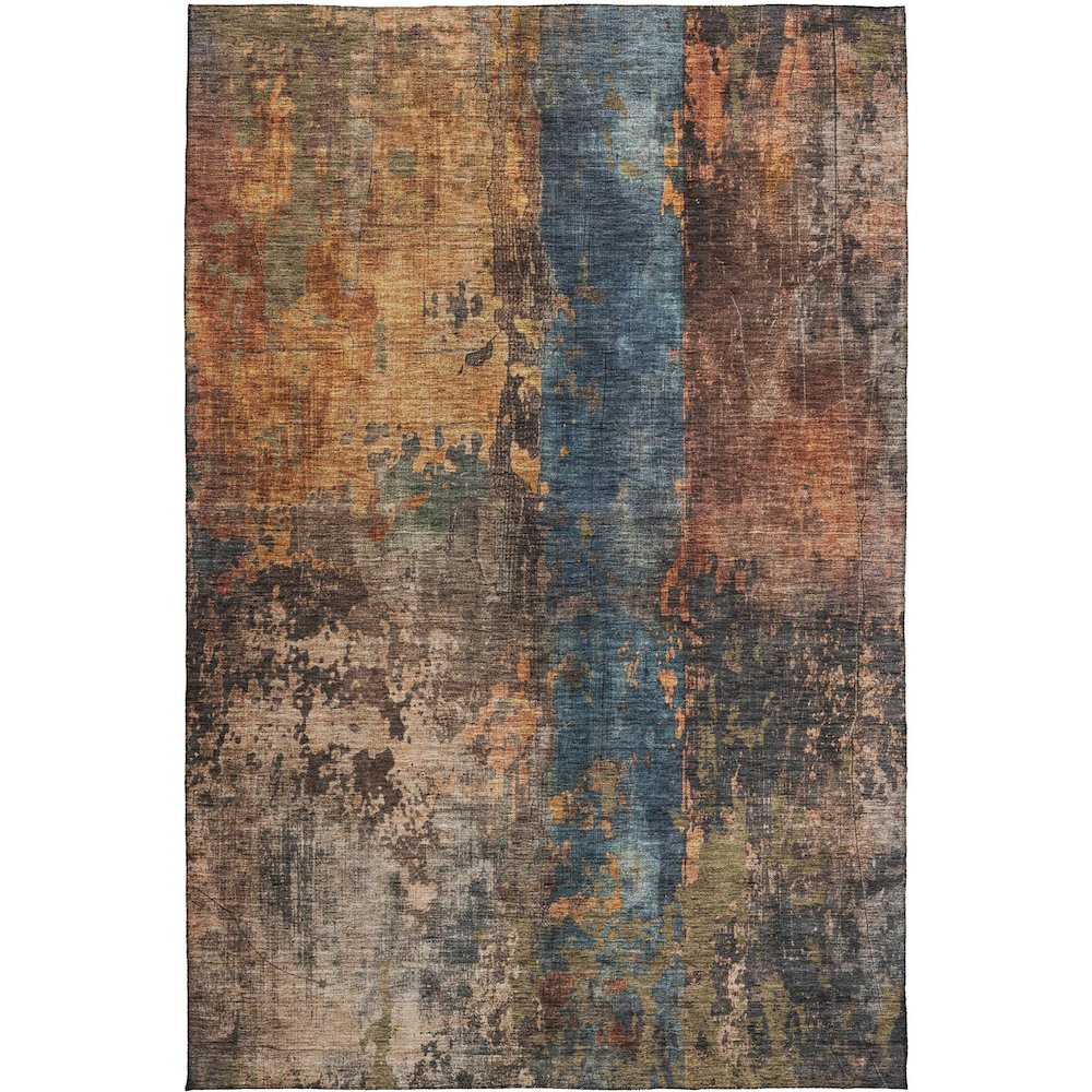 Indoor/Outdoor Nouveau Blue 3' x 5' Rug. Picture 1