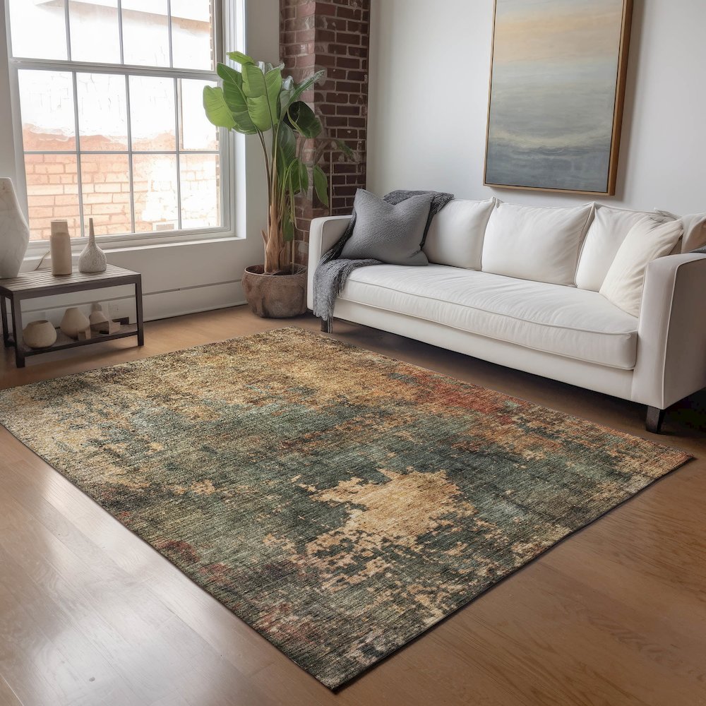 Indoor/Outdoor Nouveau Sage 3' x 5' Rug. Picture 5