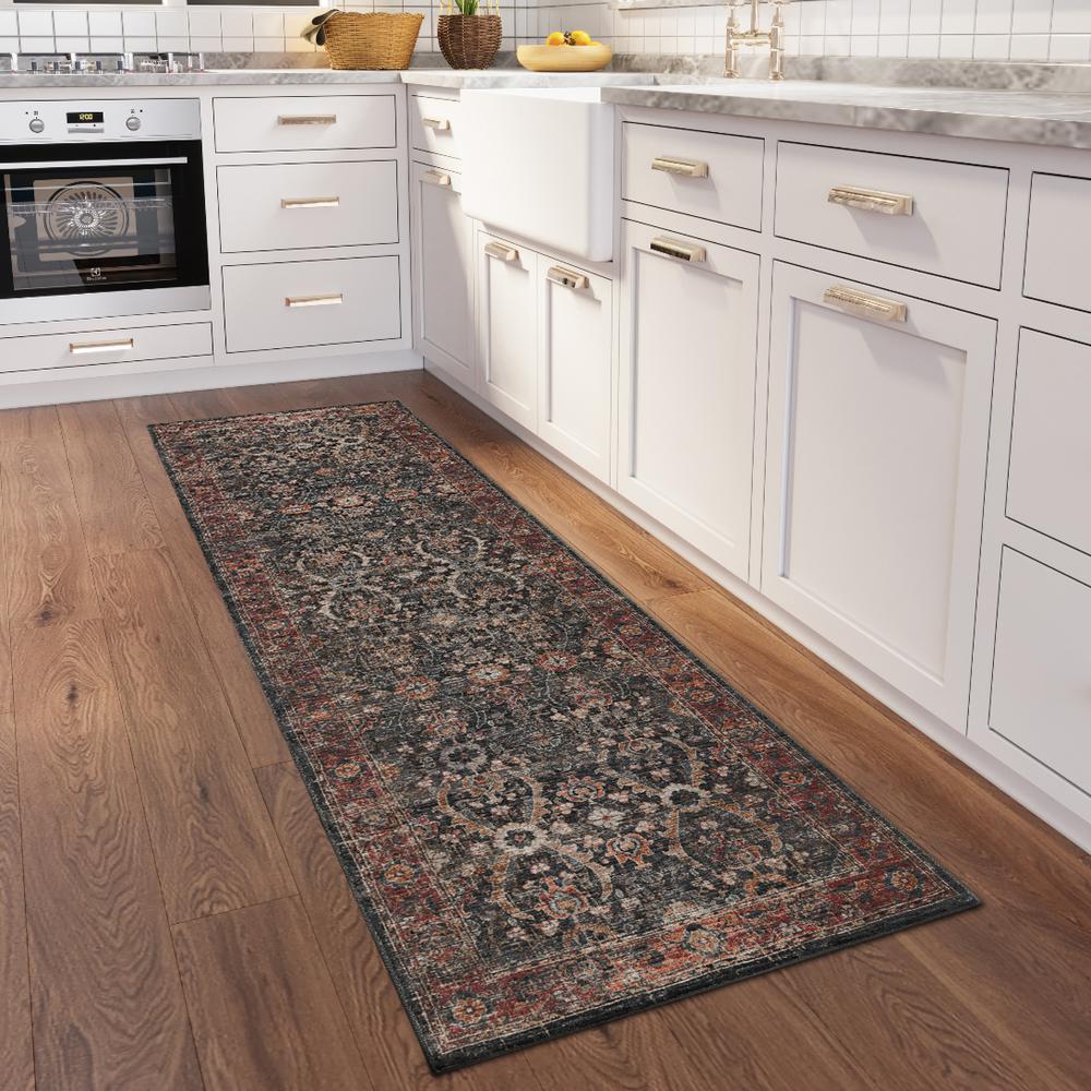 Jericho JC1 Charcoal 2'6" x 10' Runner Rug. Picture 2