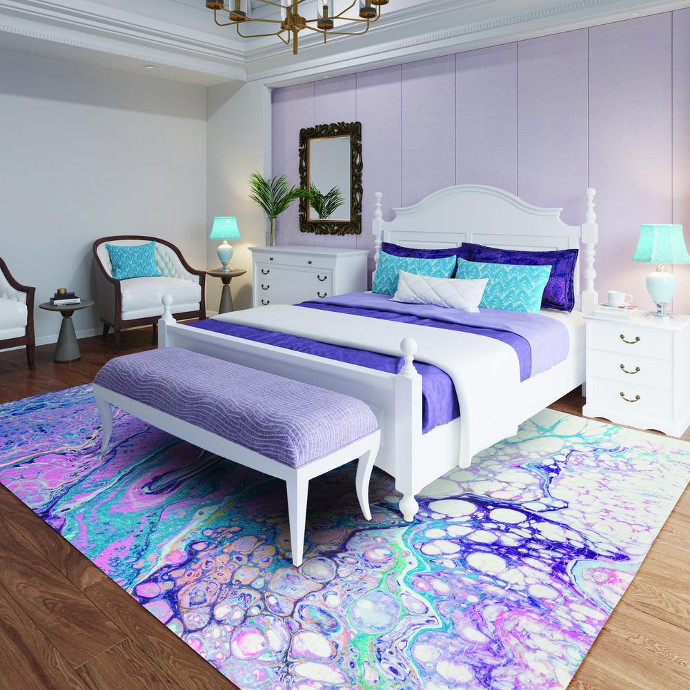 Kikiamo KK19 Lavender 2'3" x 7'6" Runner Rug. Picture 2
