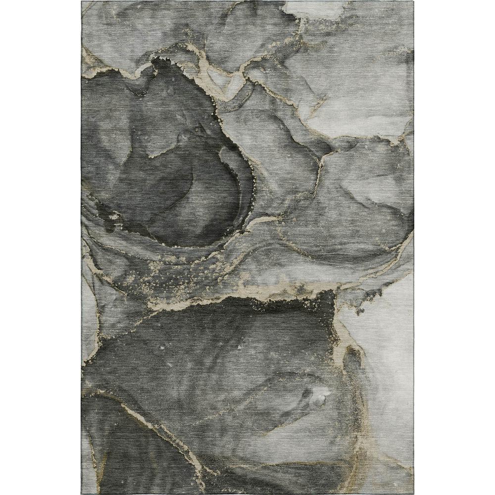 Luxury Washable Odyssey OY14 Charcoal 2'6" x 3'10" Rug. Picture 1