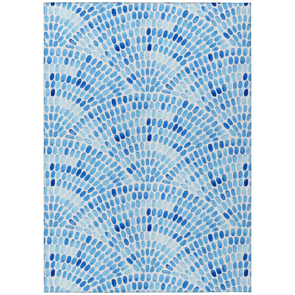 Indoor/Outdoor Surfside ASR37 Blue Washable 3' x 5' Rug. Picture 1