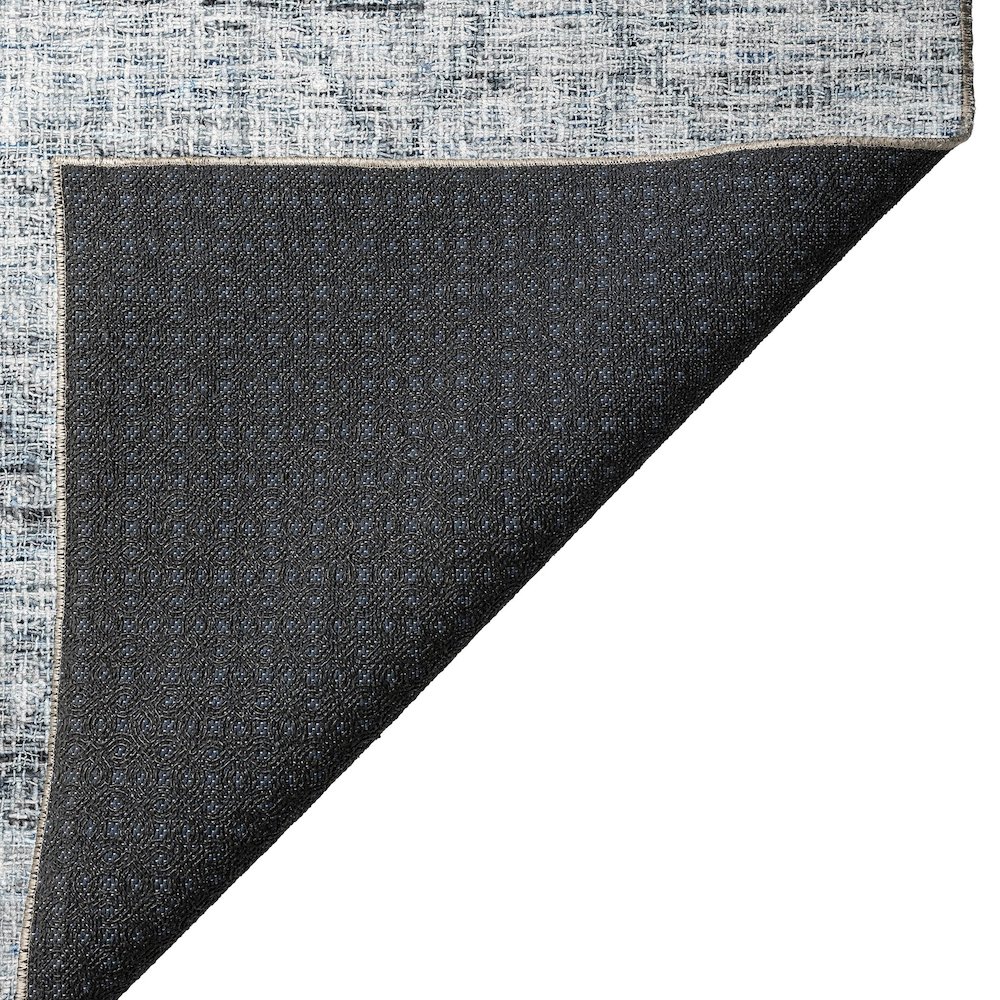 Luxury Washable Indoor/Outdoor Portico Blue 2'3" x 7'6" Runner Rug. Picture 4