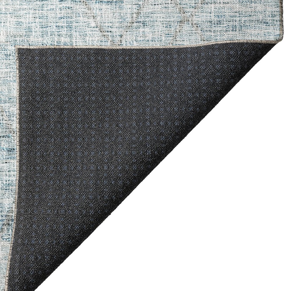 Luxury Washable Indoor/Outdoor Portico Teal 2'3" x 7'6" Runner Rug. Picture 4