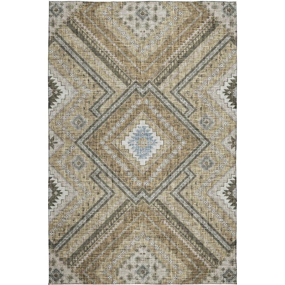 Luxury Washable Indoor/Outdoor Portico Beige 3' x 5' Rug. Picture 1