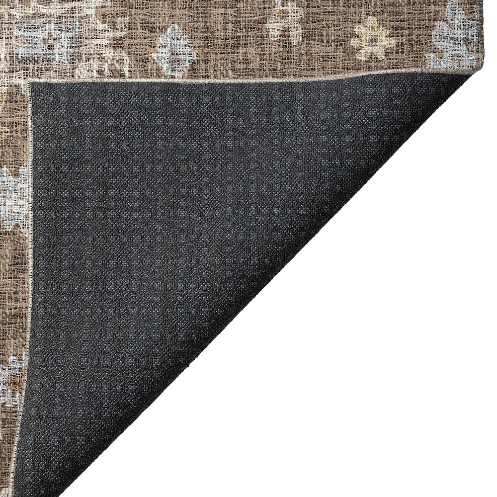 Luxury Washable Indoor/Outdoor Portico Chocolate 2'3" x 7'6" Runner Rug. Picture 4