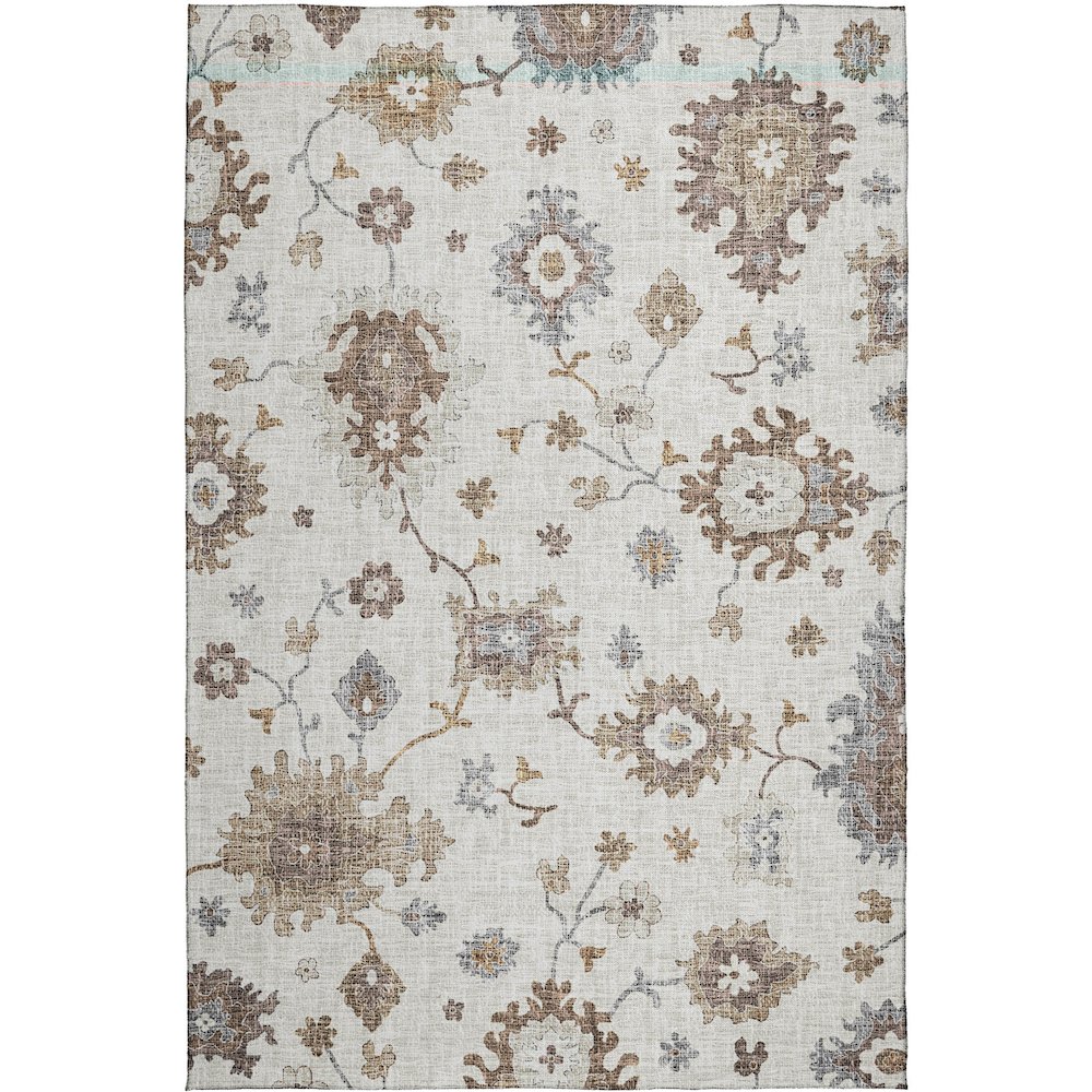 Luxury Washable Indoor/Outdoor Portico Ivory 3' x 5' Rug. Picture 1