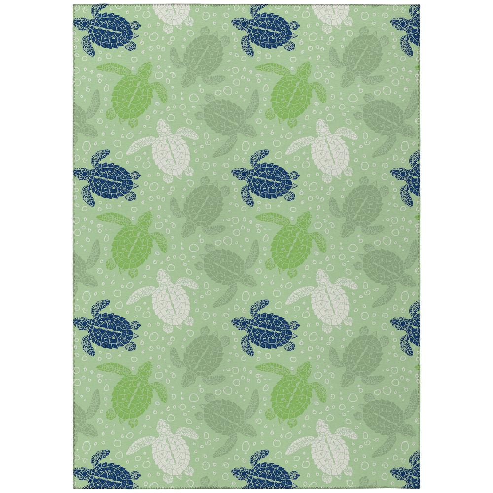 Indoor/Outdoor Surfside ASR43 Green Washable 3' x 5' Rug. Picture 1