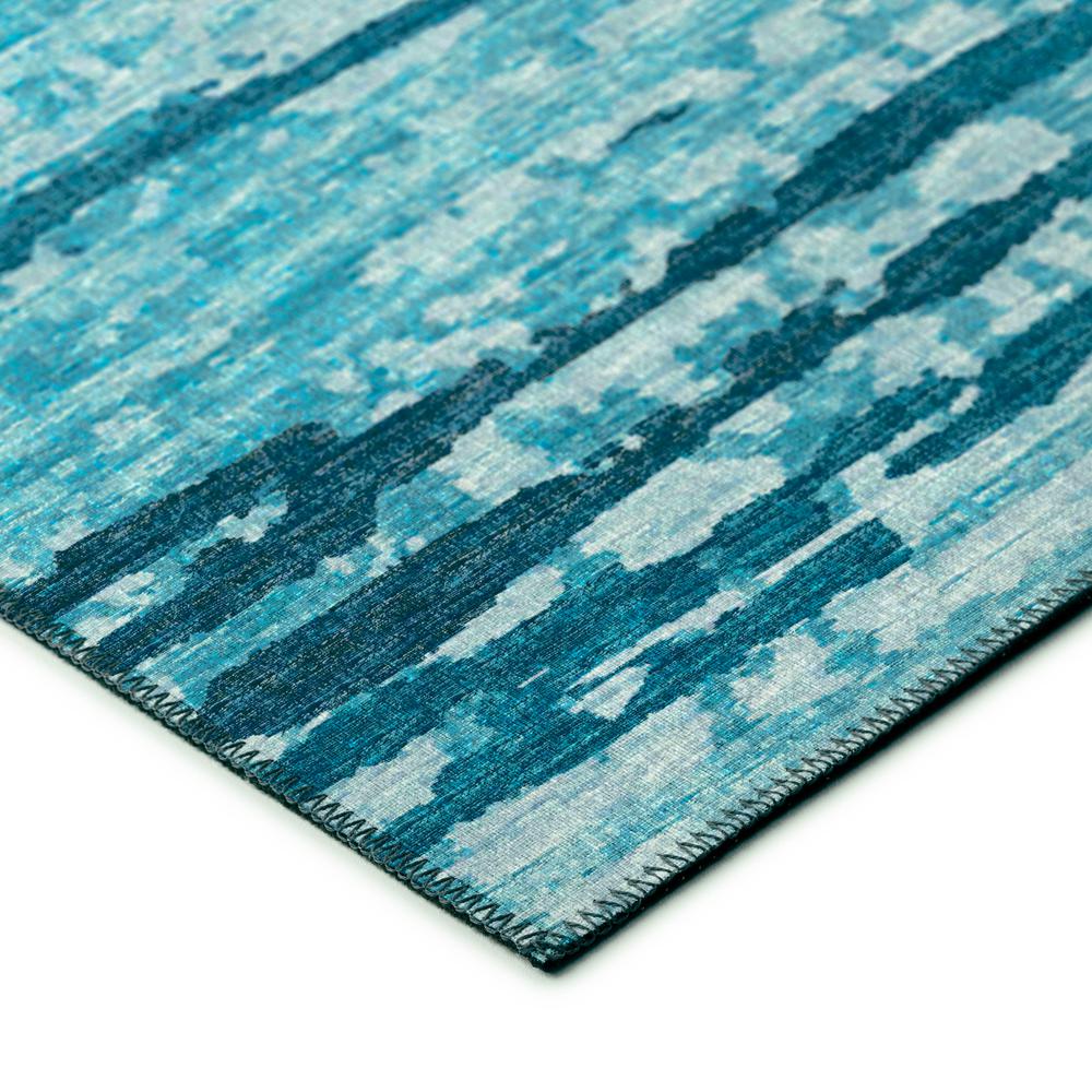 Bravado Blue Contemporary Stripe 2'3" x 7'6" Runner Rug Blue ABV34. Picture 3