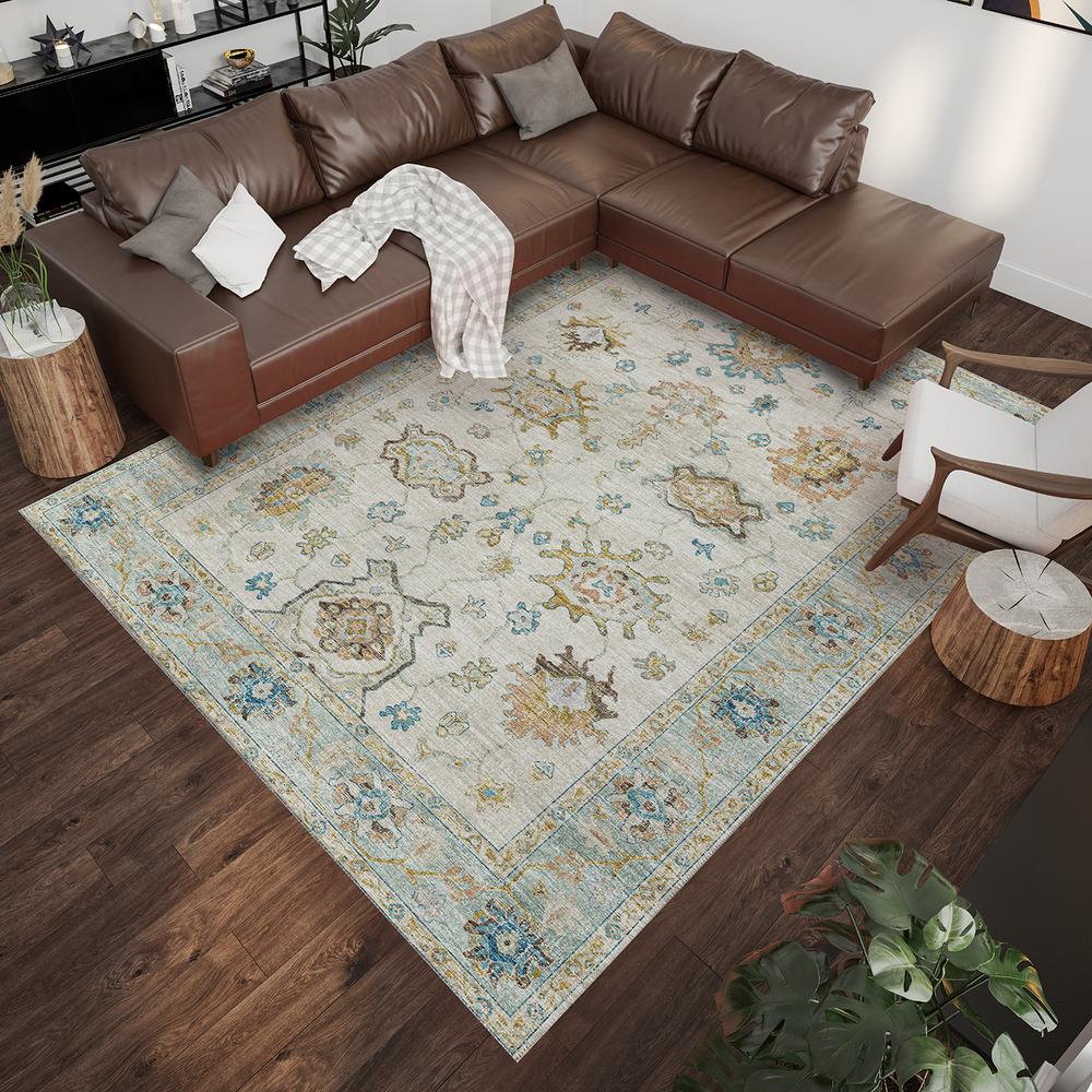 Indoor/Outdoor Marbella MB6 Ivory Washable 5' x 7'6" Rug. Picture 2