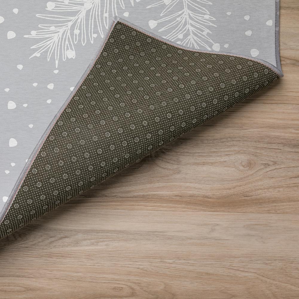 Indoor/Outdoor Cozy Winter ACW40 Gray Washable 2'3" x 7'6" Runner Rug. Picture 6