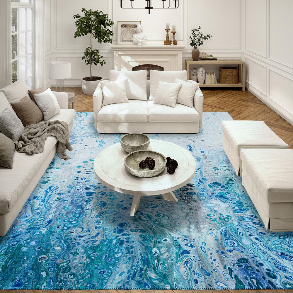 Karina Shoreline Modern Abstract 9' x 12' Area Rug Shoreline AKC48. Picture 1