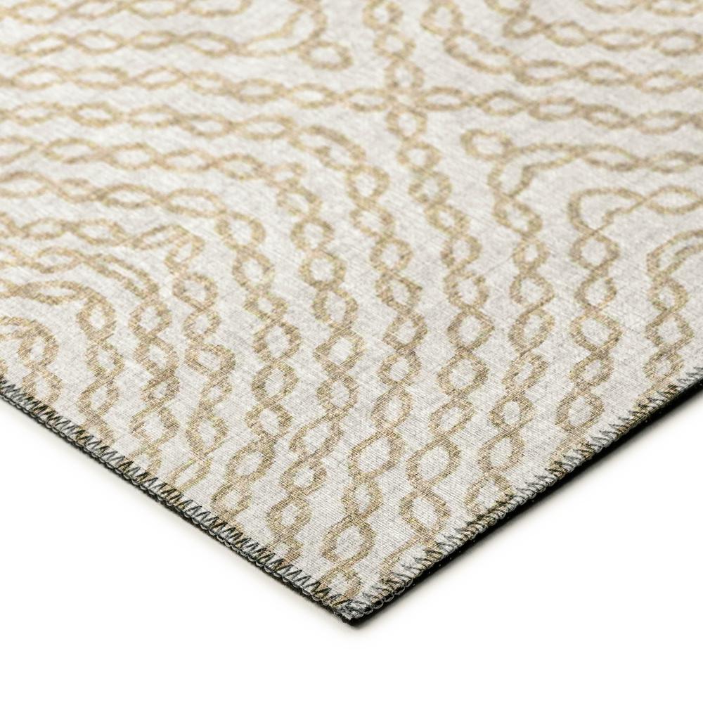 Bravado Linen Transitional Geometric 2'3" x 7'6" Runner Rug Linen ABV33. Picture 3