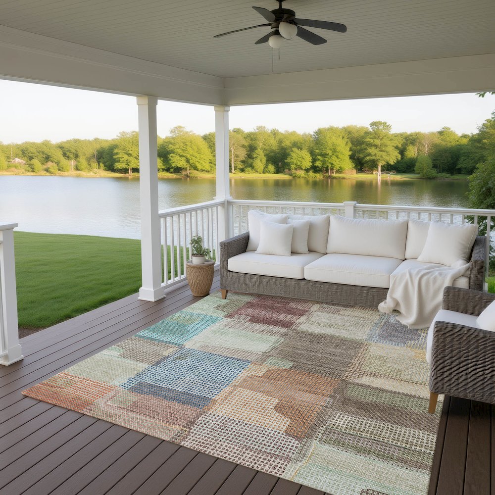 Luxury Washable Indoor/Outdoor Ravenna Putty 3' x 5' Rug. Picture 7