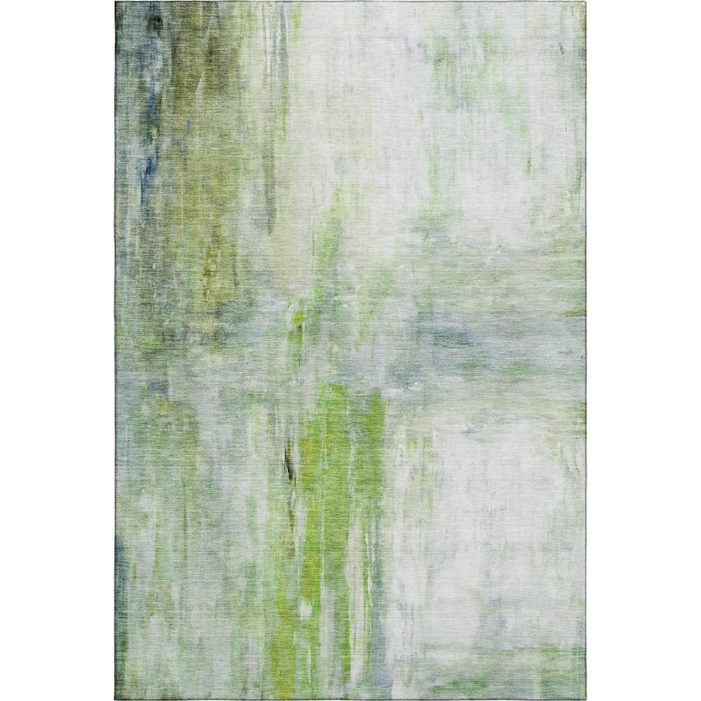 Luxury Washable Indoor/Outdoor Ravenna Aloe 3' x 5' Rug. Picture 1