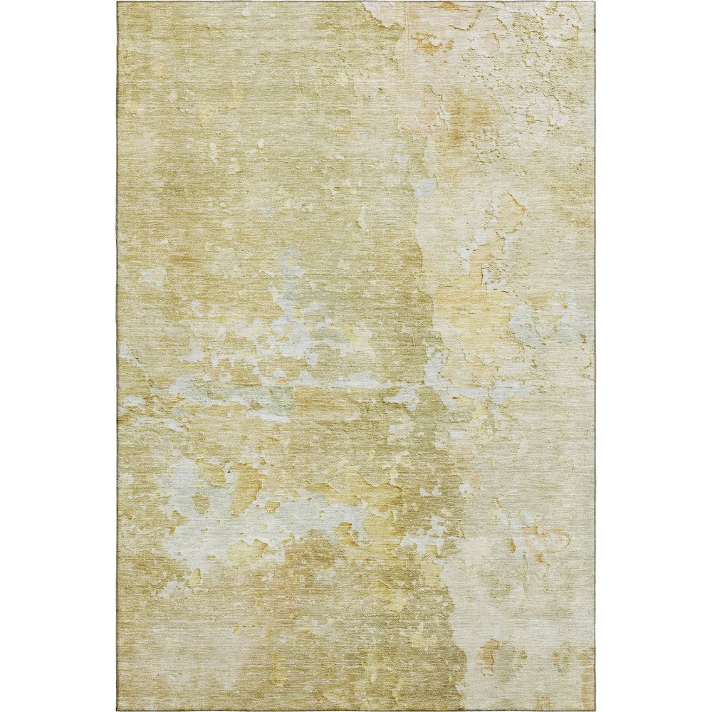 Luxury Washable Indoor/Outdoor Ravenna Gold 3' x 5' Rug. Picture 1