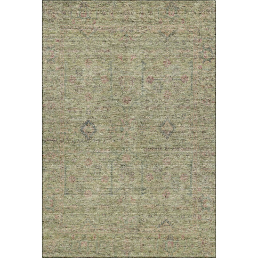 Luxury Washable Indoor/Outdoor Ravenna Aloe 3' x 5' Rug. Picture 1