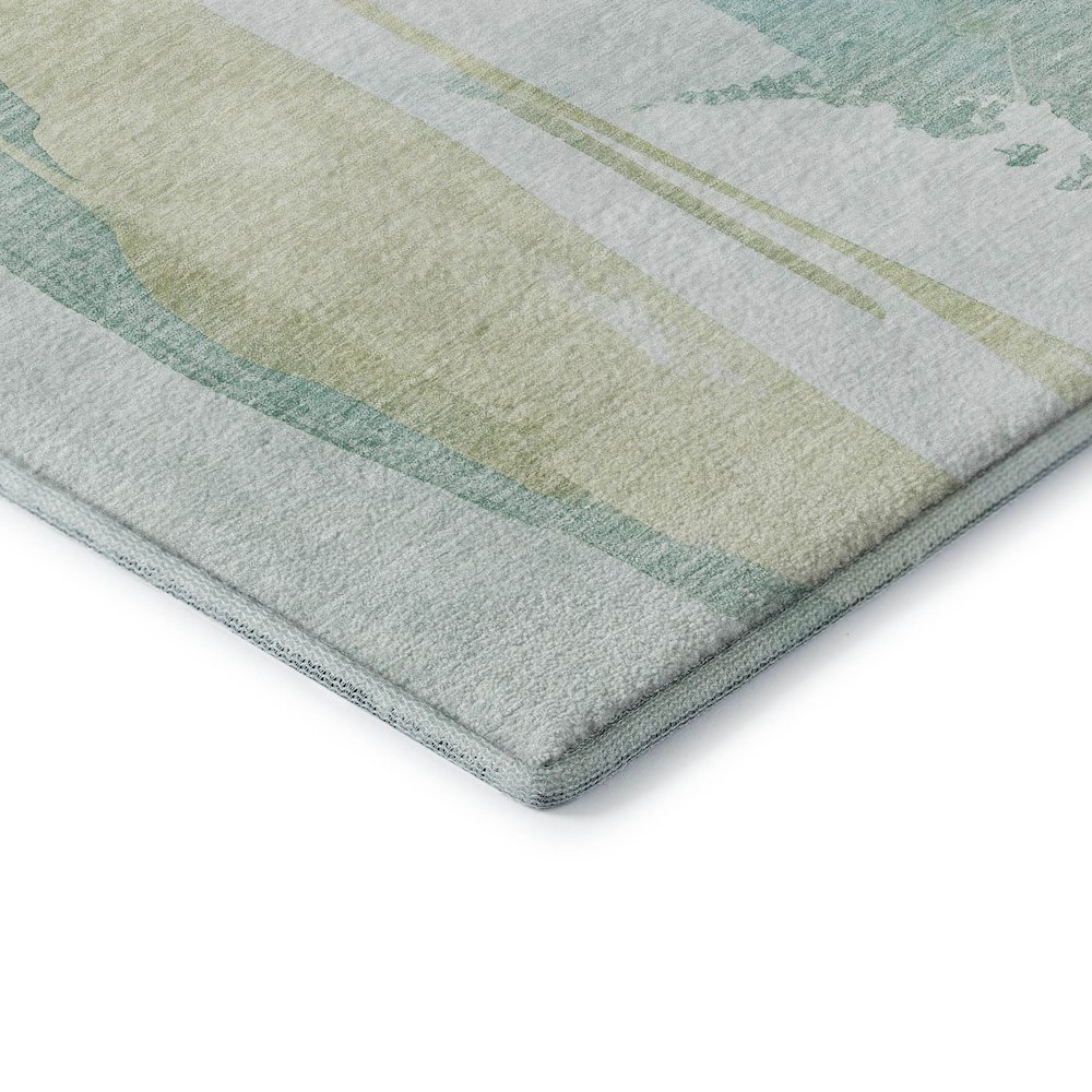 Luxury Washable Indoor/Outdoor Ravenna Teal 2'3" x 7'6" Runner Rug. Picture 2