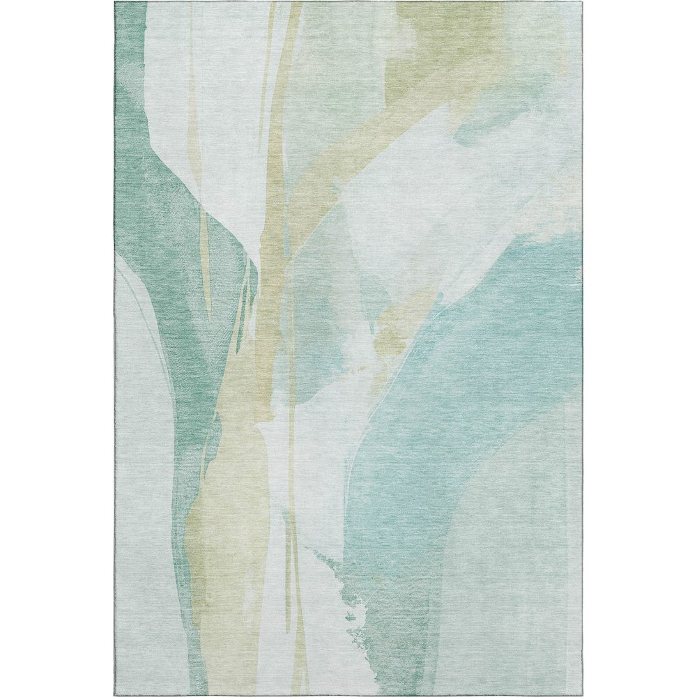 Luxury Washable Indoor/Outdoor Ravenna Teal 3' x 5' Rug. Picture 1