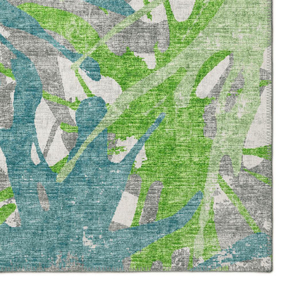 Bravado Green Contemporary Color Splash 2'3" x 7'6" Runner Rug Green ABV36. Picture 2