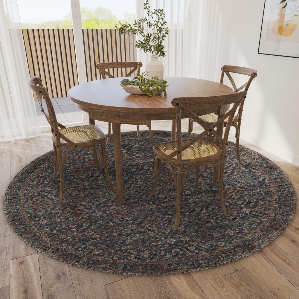 Jericho JC10 Midnight 4' x 4' Round Rug. Picture 2