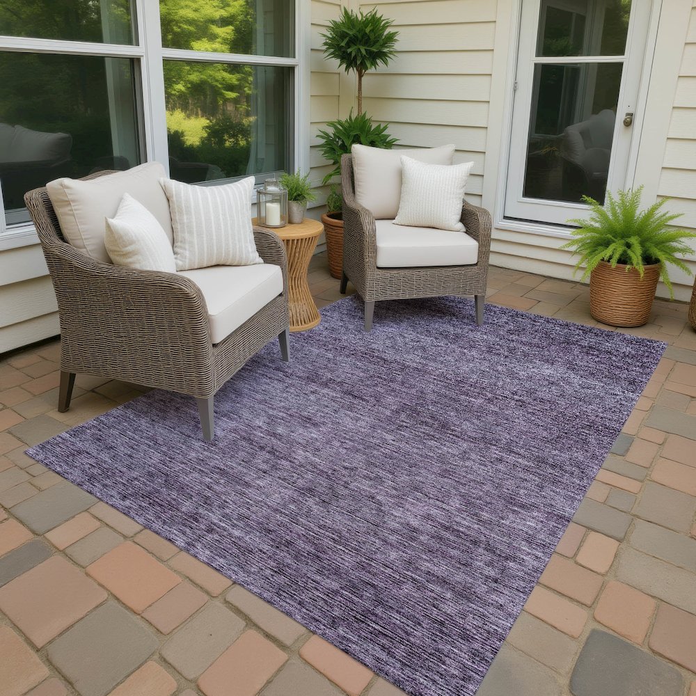 Luxury Washable Indoor/Outdoor Soft Essentials SE1 Purple 2'6" x 3'10" Rug. Picture 7