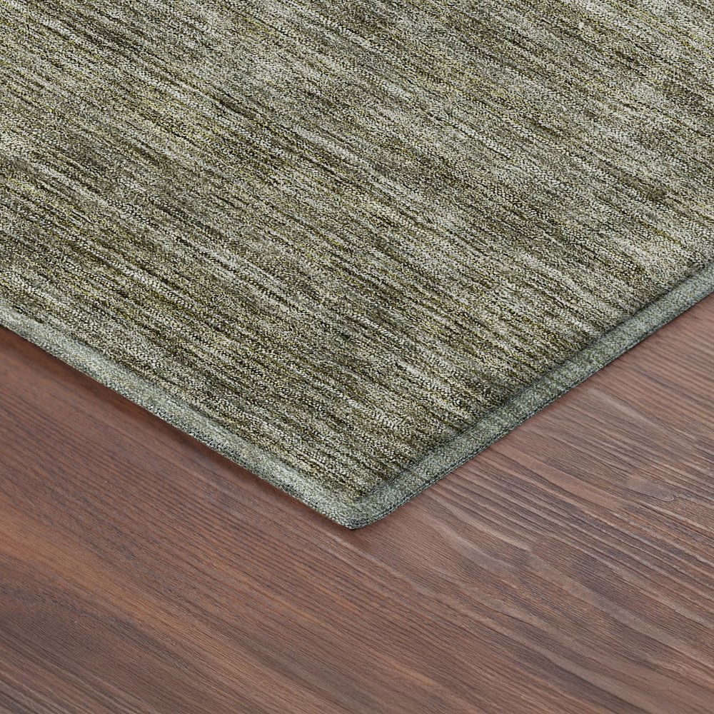 Luxury Washable Indoor/Outdoor Soft Essentials SE1 Green 2'3" x 7'6" Runner Rug. Picture 2