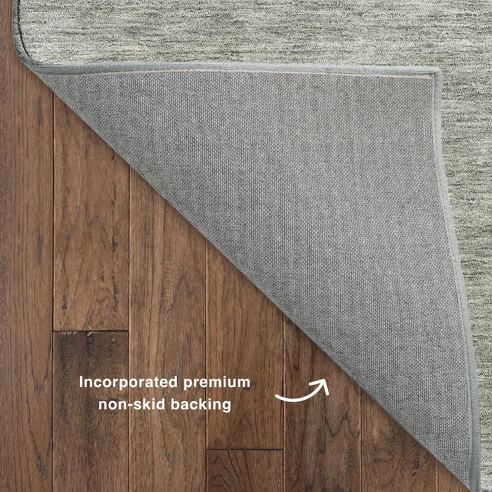 Luxury Washable Indoor/Outdoor Soft Essentials SE1 Gray 2'3" x 7'6" Runner Rug. Picture 4