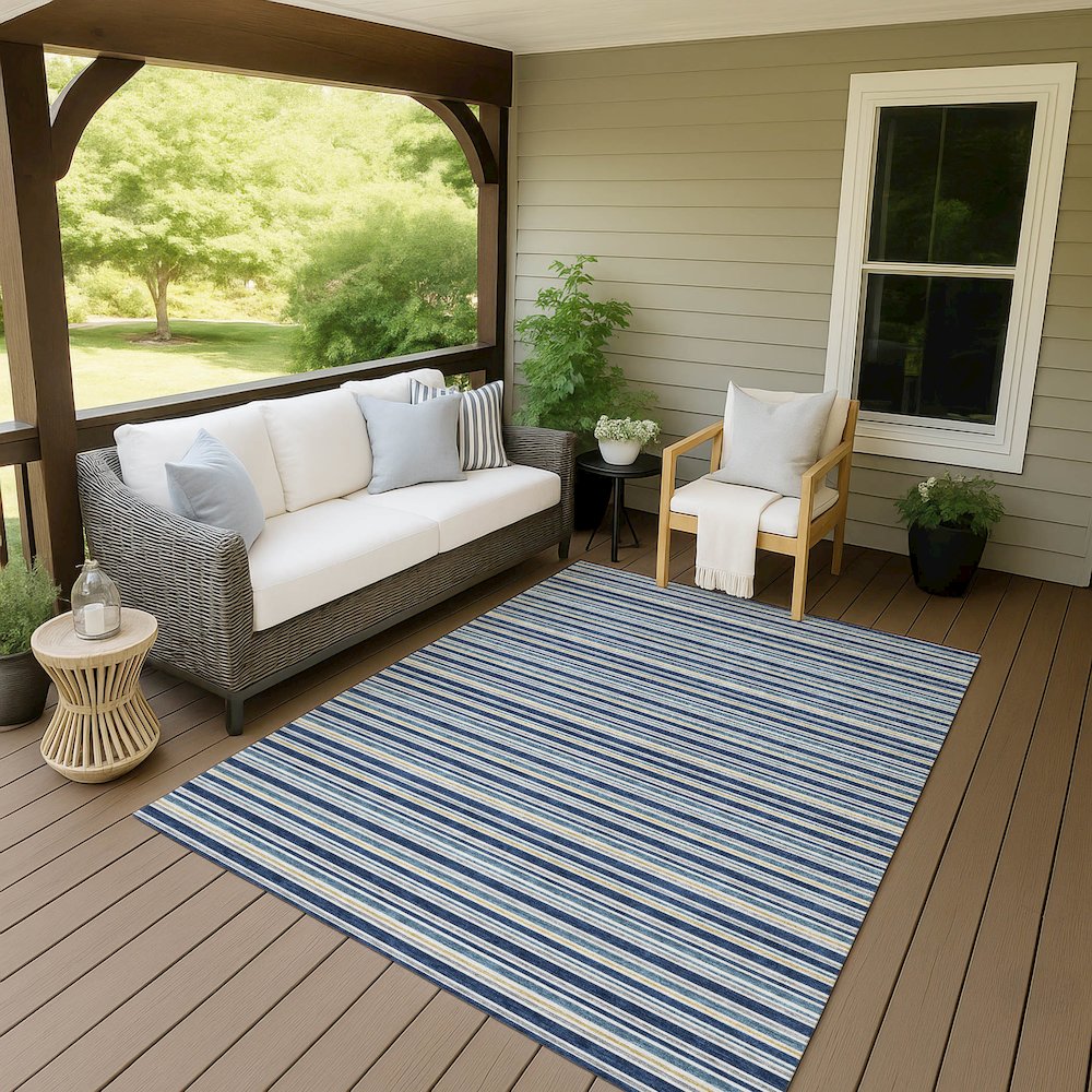 Luxury Washable Indoor/Outdoor Soft Essentials SE2 Blue 2'6" x 3'10" Rug. Picture 7