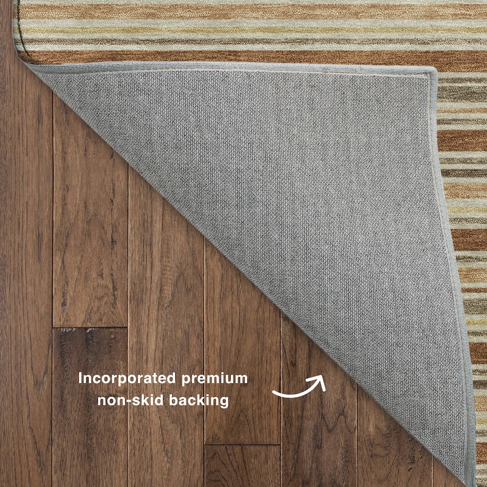 Luxury Washable Indoor/Outdoor Soft Essentials SE2 Orange 2'3" x 7'6" Runner Rug. Picture 4