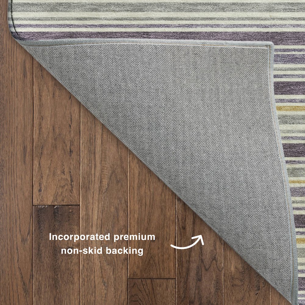 Luxury Washable Indoor/Outdoor Soft Essentials SE2 Purple 2'3" x 7'6" Runner Rug. Picture 4
