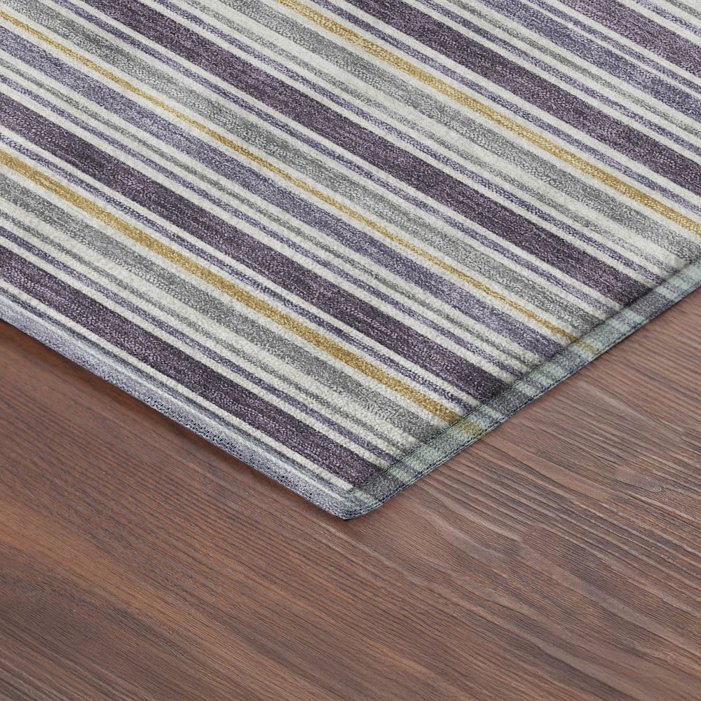 Luxury Washable Indoor/Outdoor Soft Essentials SE2 Purple 2'3" x 7'6" Runner Rug. Picture 2