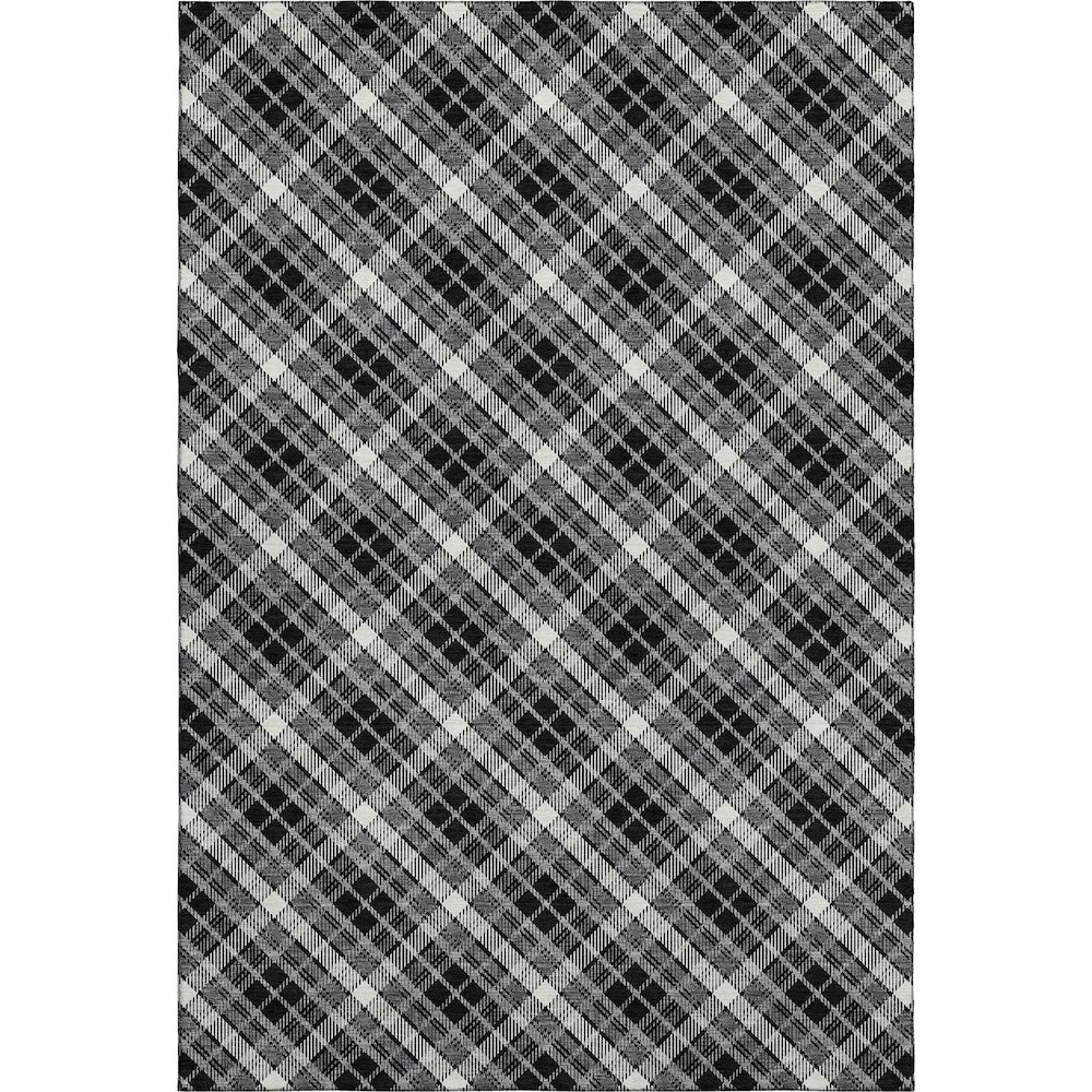 Luxury Washable Indoor/Outdoor Soft Essentials SE3 Black 3' x 5' Rug. Picture 1