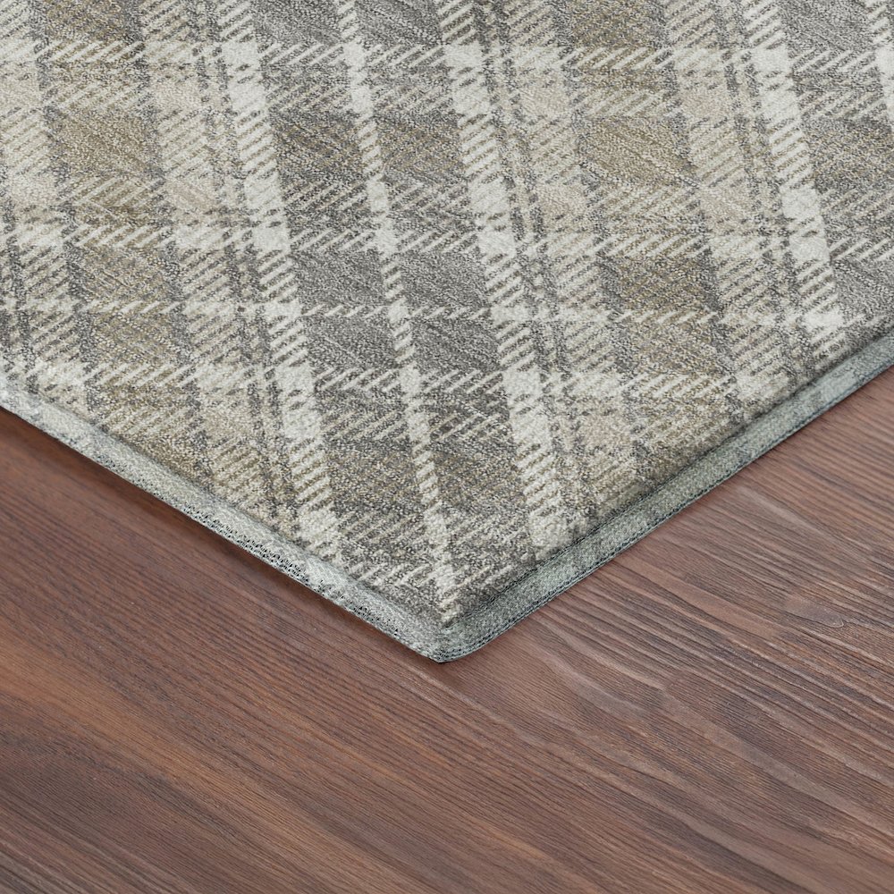 Luxury Washable Indoor/Outdoor Soft Essentials SE3 Brown 2'3" x 7'6" Runner Rug. Picture 2