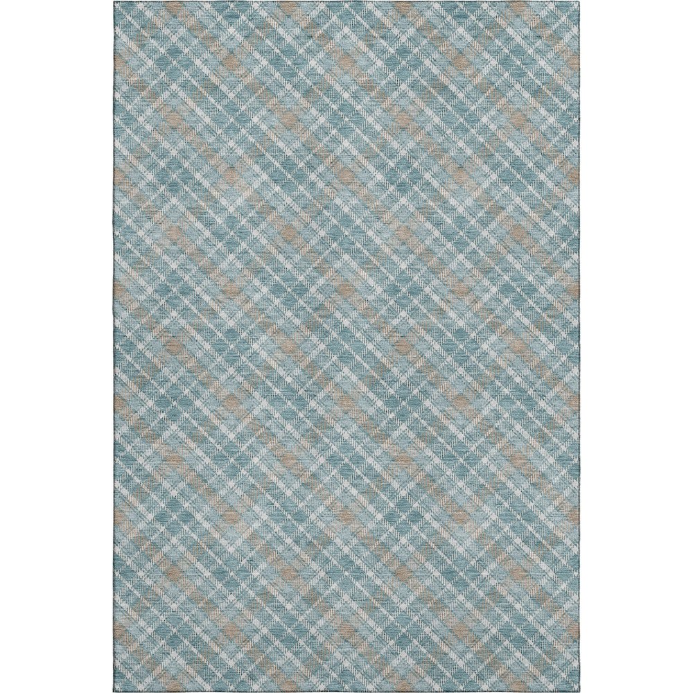 Luxury Washable Indoor/Outdoor Soft Essentials SE3 Teal 3' x 5' Rug. Picture 1