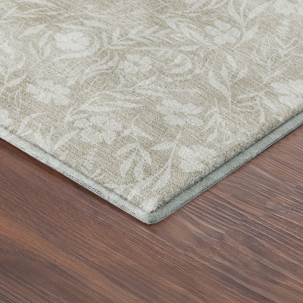 Luxury Washable Indoor/Outdoor Soft Essentials SE4 Brown 2'3" x 7'6" Runner Rug. Picture 2