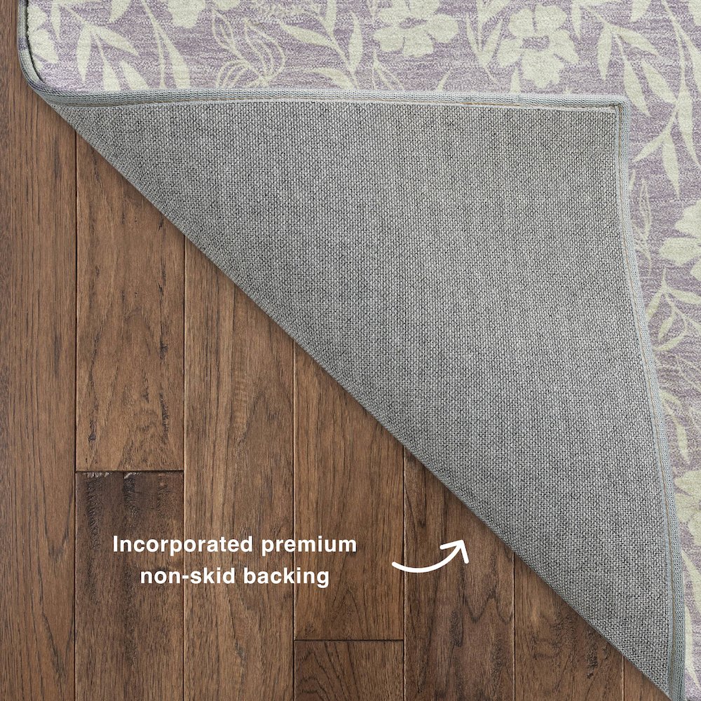 Luxury Washable Indoor/Outdoor Soft Essentials SE4 Purple 2'3" x 7'6" Runner Rug. Picture 4
