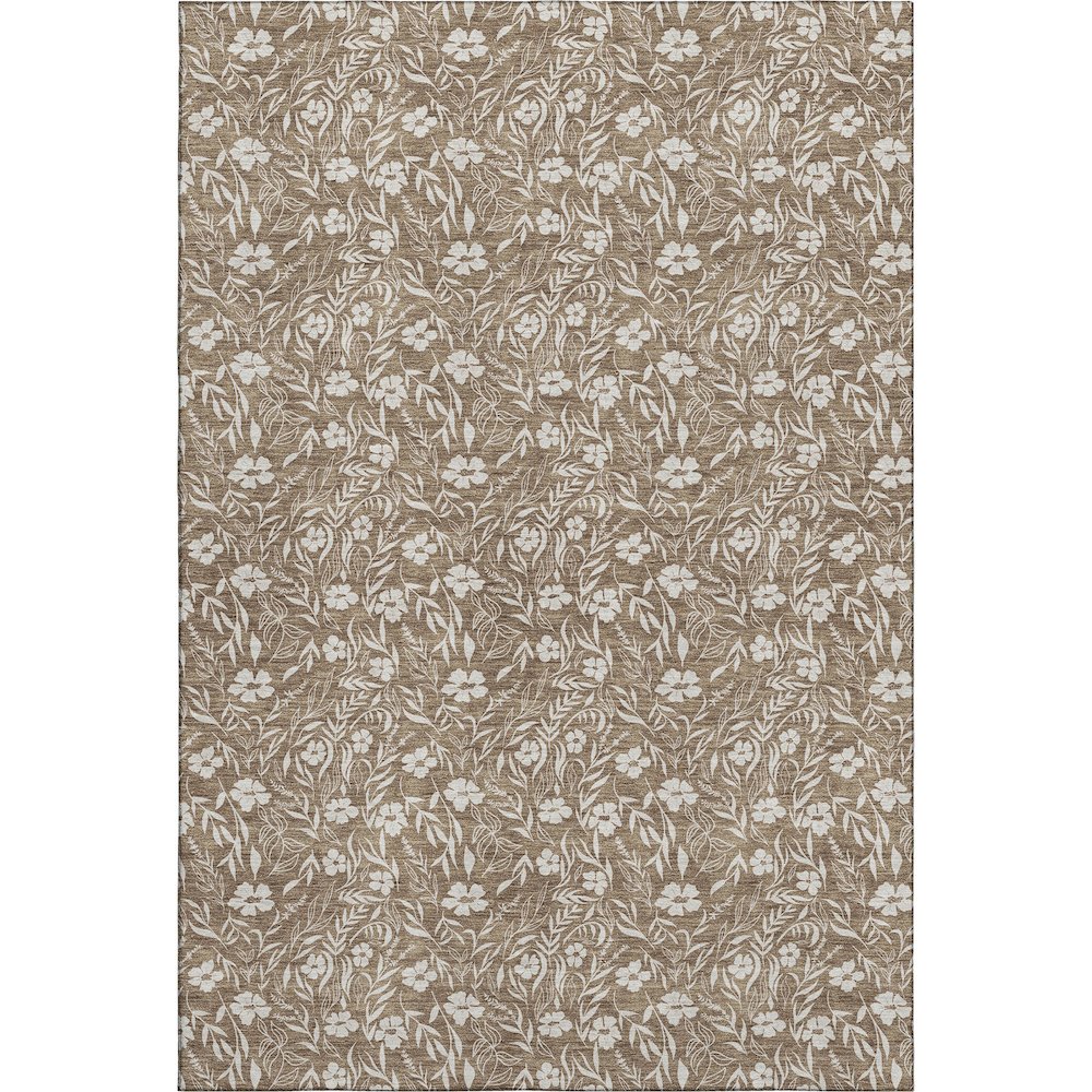 Luxury Washable Indoor/Outdoor Soft Essentials SE4 Brown 3' x 5' Rug. Picture 1