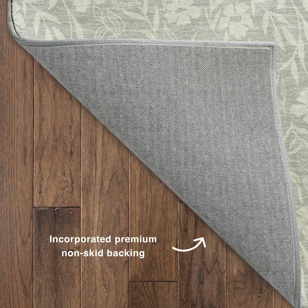 Luxury Washable Indoor/Outdoor Soft Essentials SE4 Gray 2'3" x 7'6" Runner Rug. Picture 4