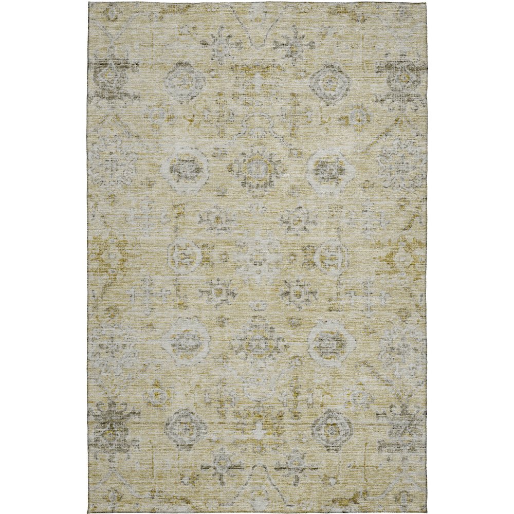 Luxury Washable Indoor/Outdoor Solace Beige 3' x 5' Rug. Picture 1