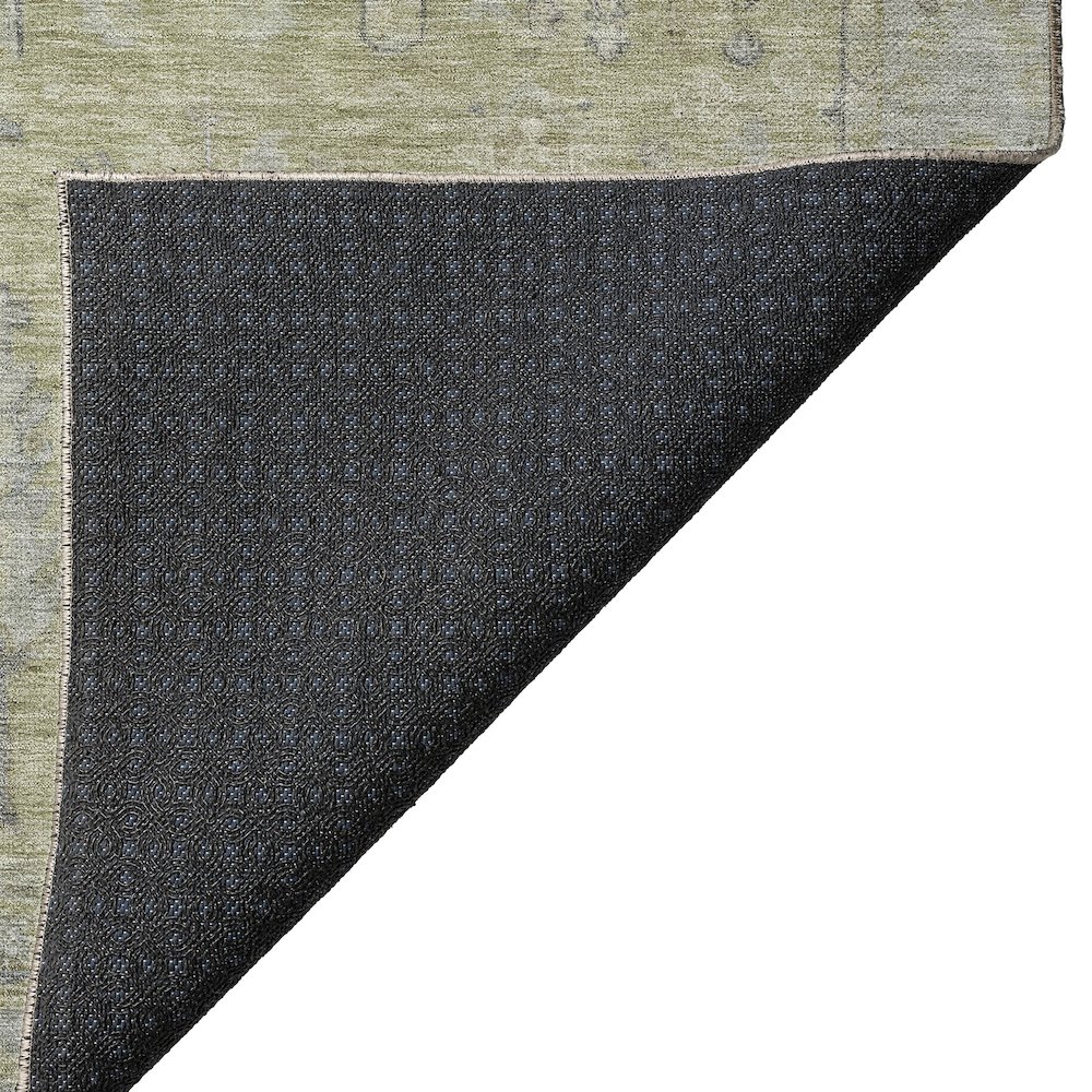 Luxury Washable Indoor/Outdoor Solace Aloe 2'3" x 7'6" Runner Rug. Picture 4